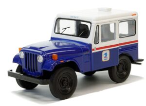 kinsmart united states postal mail truck 1971 jeep dj-5b blue edition 5" die cast model toy car 1:26 scale