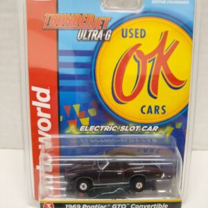 Auto World SC377-3A OK Used Cars 1969 GTO Convertible HO Scale Electric Slot Car - Black Cherry