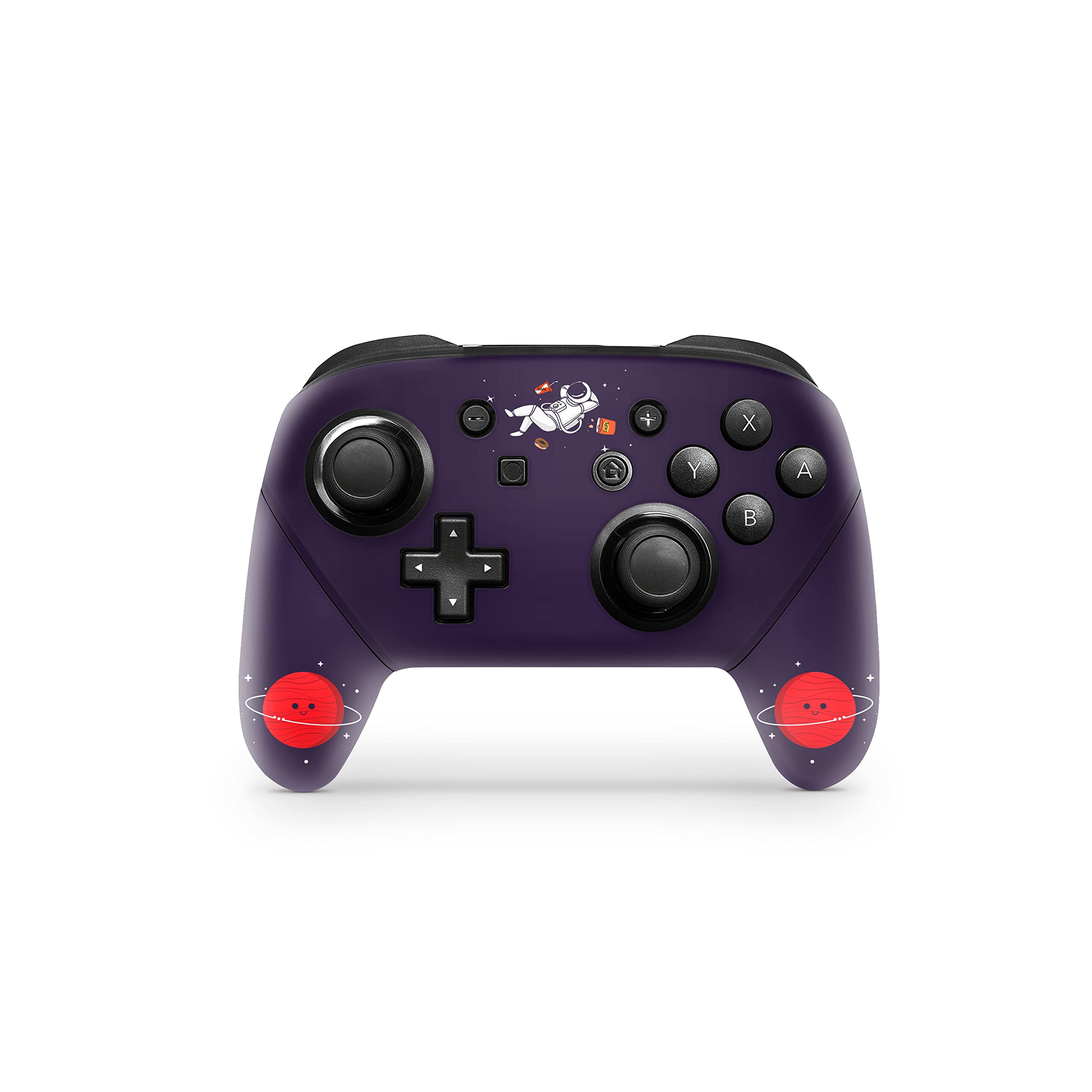 TACKY DESIGN Astronaut Skin for Nintendo Switch Controller Skin Purple Space, Sticker Compatible for Pro Controller Skin Leaf Vinyl 3m Decal Full wrap Cover