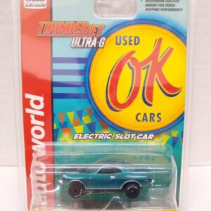 Auto World SC377-6B OK Used Cars 1970 Cuda HO Scale Electric Slot Car - Teal