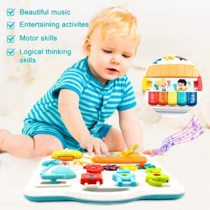 BAYMI Busy Board Activity Table Baby Musical Toy with Lights and Melodies, Great Toddler Toy Gift for 1 2 3 Year Old Boys & Girls (Classic Stem Version)