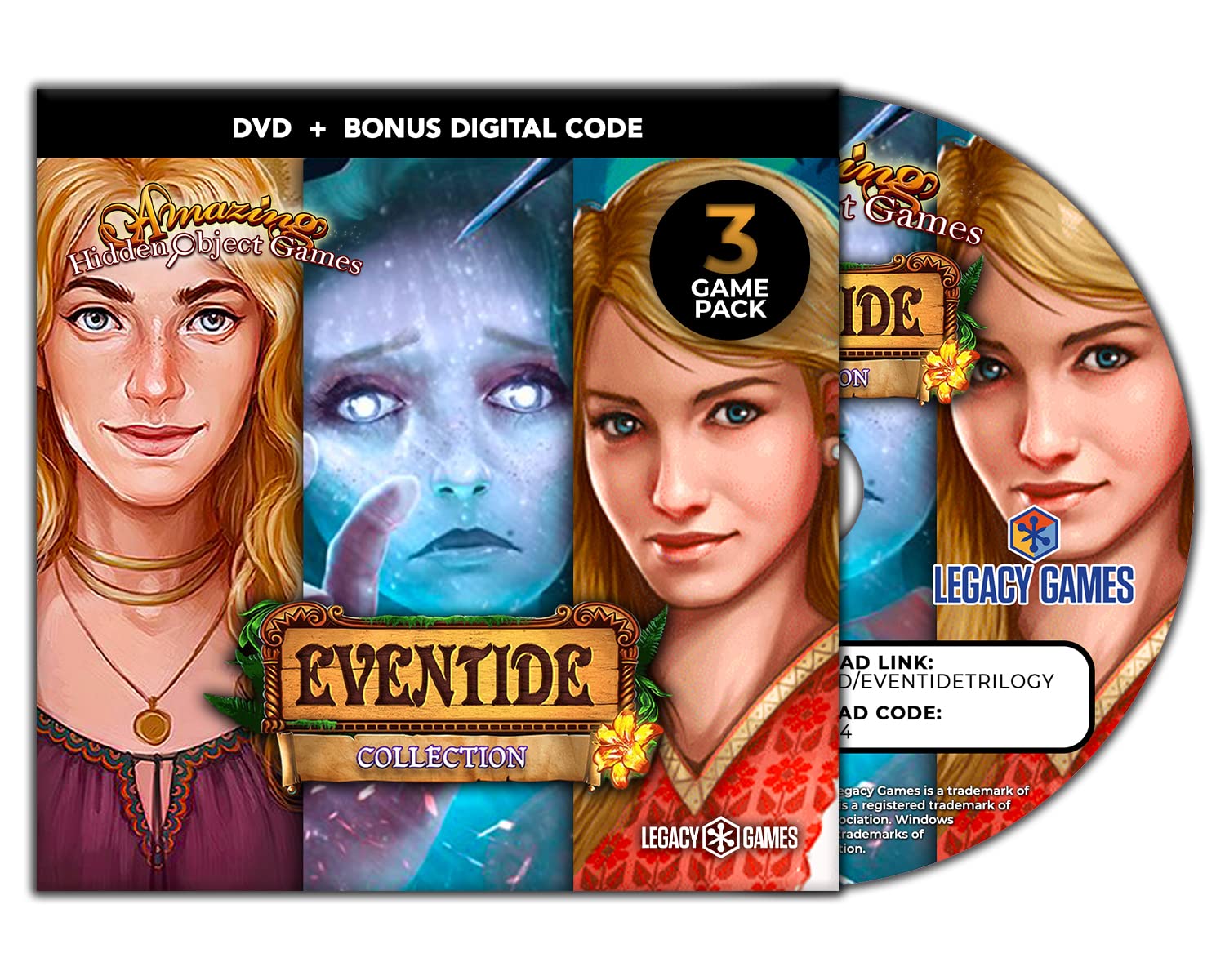 Legacy Games Amazing Hidden Object Games for PC: Eventide Trilogy (3 Game Pack) - PC DVD with Digital Download Codes