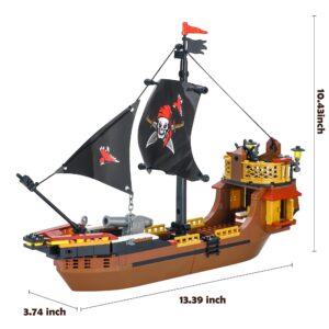 BRICK STORY Pirate Ship Building Sets Boat and Ship Model Pirate Toys Building Blocks Pirate Ship Toys for Boys and Girls Pirate Adventure Playset Gift for Kids Age 6-14 Years, 308 PCS