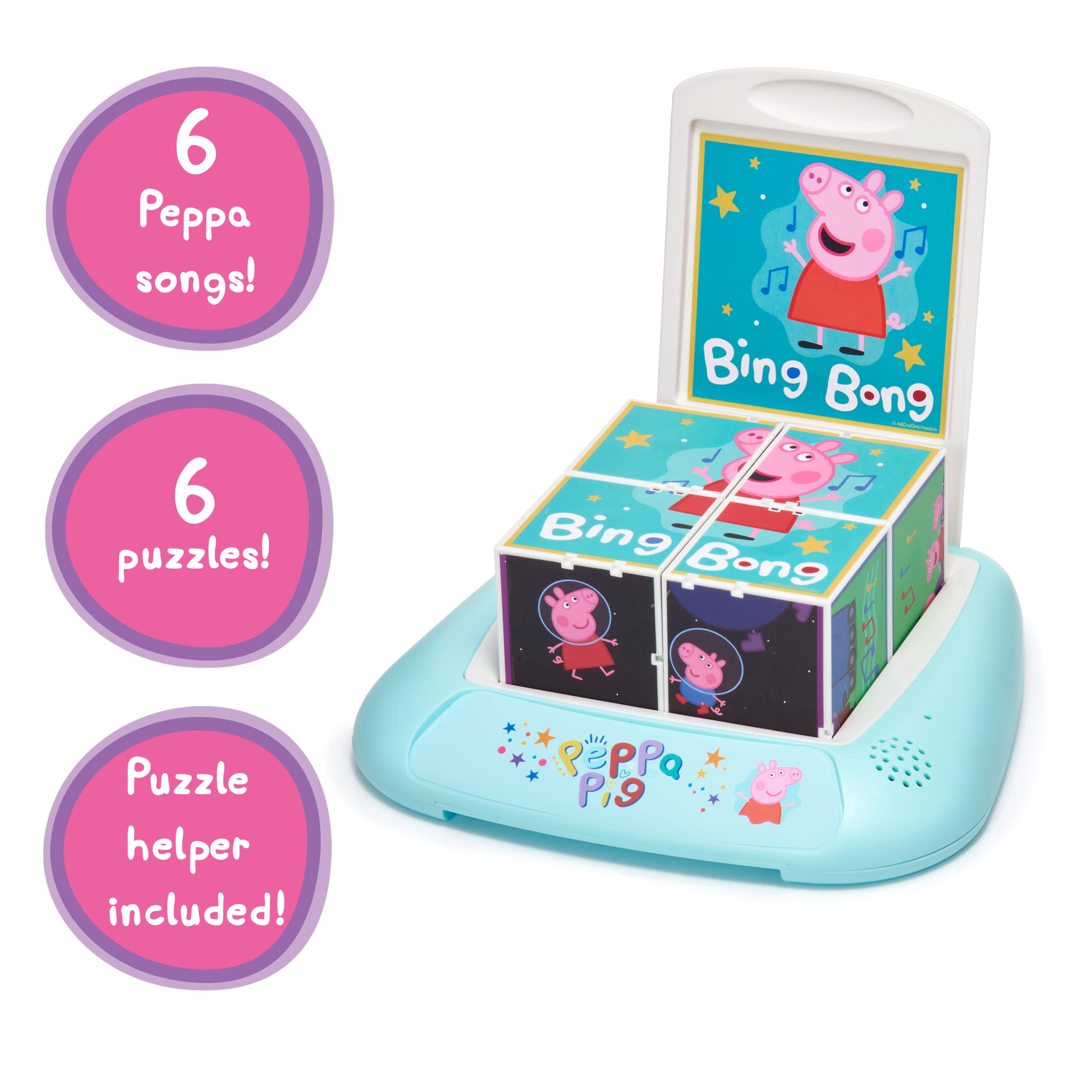 WOW! STUFF Peppa Pig Musical Clever Building Blocks | Pre-School Learning Toy That Plays 6 Nursery Rhyme Songs | for Toddlers Both Girls and Boys 2, 3, 4 and 5 Years Old, Blue