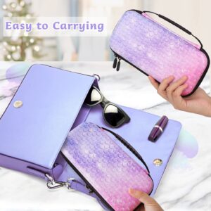 homicozy Purple Mermaid Hard Carrying Case for Nintendo Switch,Soft TPU Protective Case Cover with Portable Travel Case Compatible with Nintendo Switch for Girls