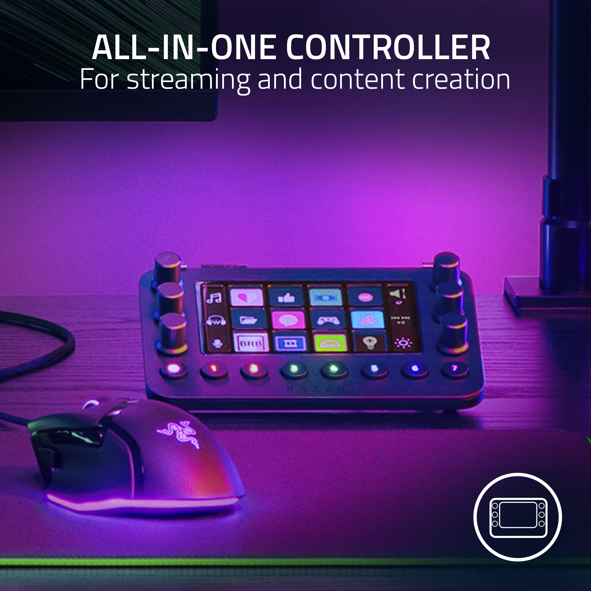 Razer Stream Controller: All-In-One Keypad for Streaming - 12 Haptic Switchblade Keys - 6 Tactile Analog Dials - 8 Programmable Buttons - Designed for PC & Mac Compatibility