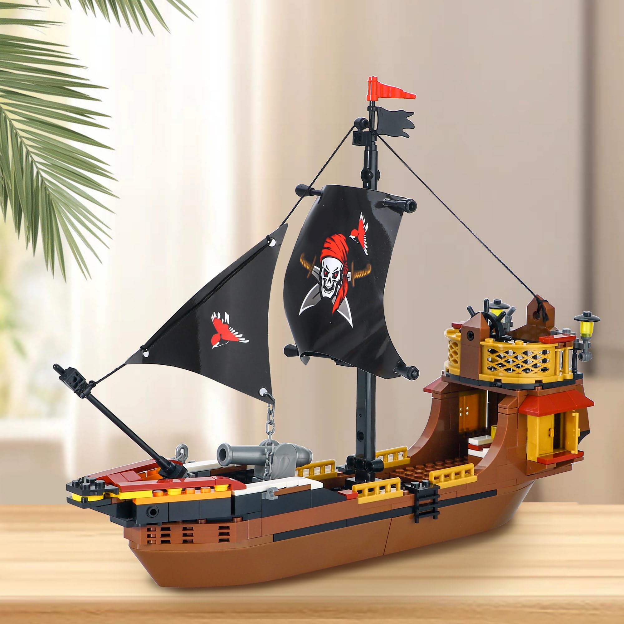 BRICK STORY Pirate Ship Building Sets Boat and Ship Model Pirate Toys Building Blocks Pirate Ship Toys for Boys and Girls Pirate Adventure Playset Gift for Kids Age 6-14 Years, 308 PCS