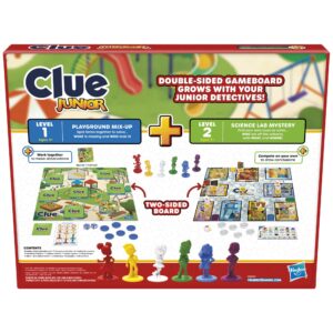 Clue Junior Board Game | 2-Sided Gameboard, 2 Games in 1 | 2 to 6 Players | Mystery Games for Kids | Back to School Gifts | Classroom Preschool Games | Ages 4+