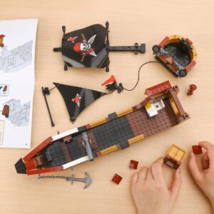 BRICK STORY Pirate Ship Building Sets Boat and Ship Model Pirate Toys Building Blocks Pirate Ship Toys for Boys and Girls Pirate Adventure Playset Gift for Kids Age 6-14 Years, 308 PCS