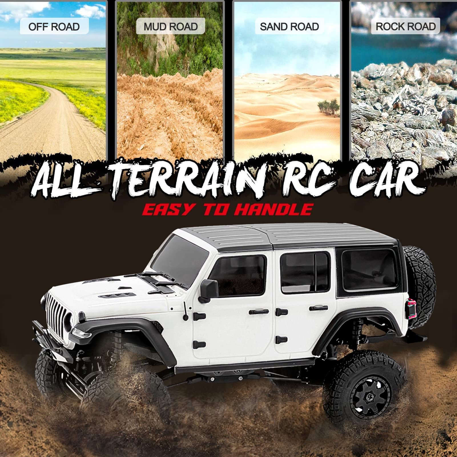 GoolRC Remote Control Car RC Cars for Boys RC Off-Road Truck RC Car 1/24 2.4GHz 4WD Climbing Car RTR Toy for Kids Boys Black