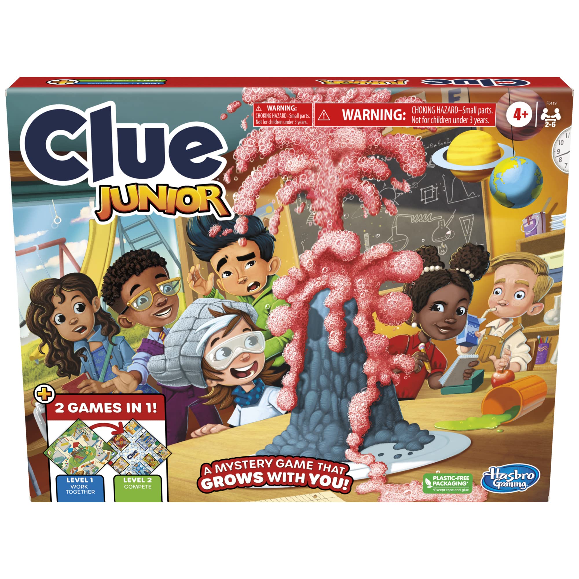 Clue Junior Board Game | 2-Sided Gameboard, 2 Games in 1 | 2 to 6 Players | Mystery Games for Kids | Back to School Gifts | Classroom Preschool Games | Ages 4+