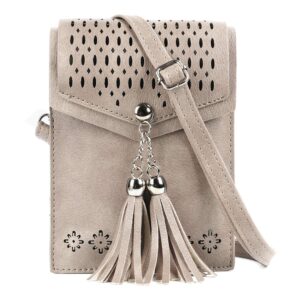 seOSTO 2 packs Womens Small Crossbody Bag, Tassel Cell Phone Purse Holder Wallet