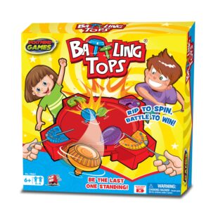 Battling Tops - The Original Classic Spinning Tops Game Set for 2-4 Kids. Insert, Press & Pull! Drop Battle Gyros in The Stadium to Combat with Each Other. Ages 6+ Boys & Girls