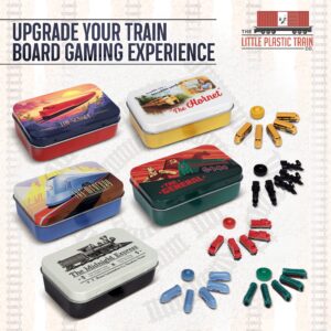 Deluxe Board Game Train Sets | Player Pieces for Ticket to Ride and Other Adult, Family, and Kids Train Board Games | Upgraded Miniatures | Complete Set of 5