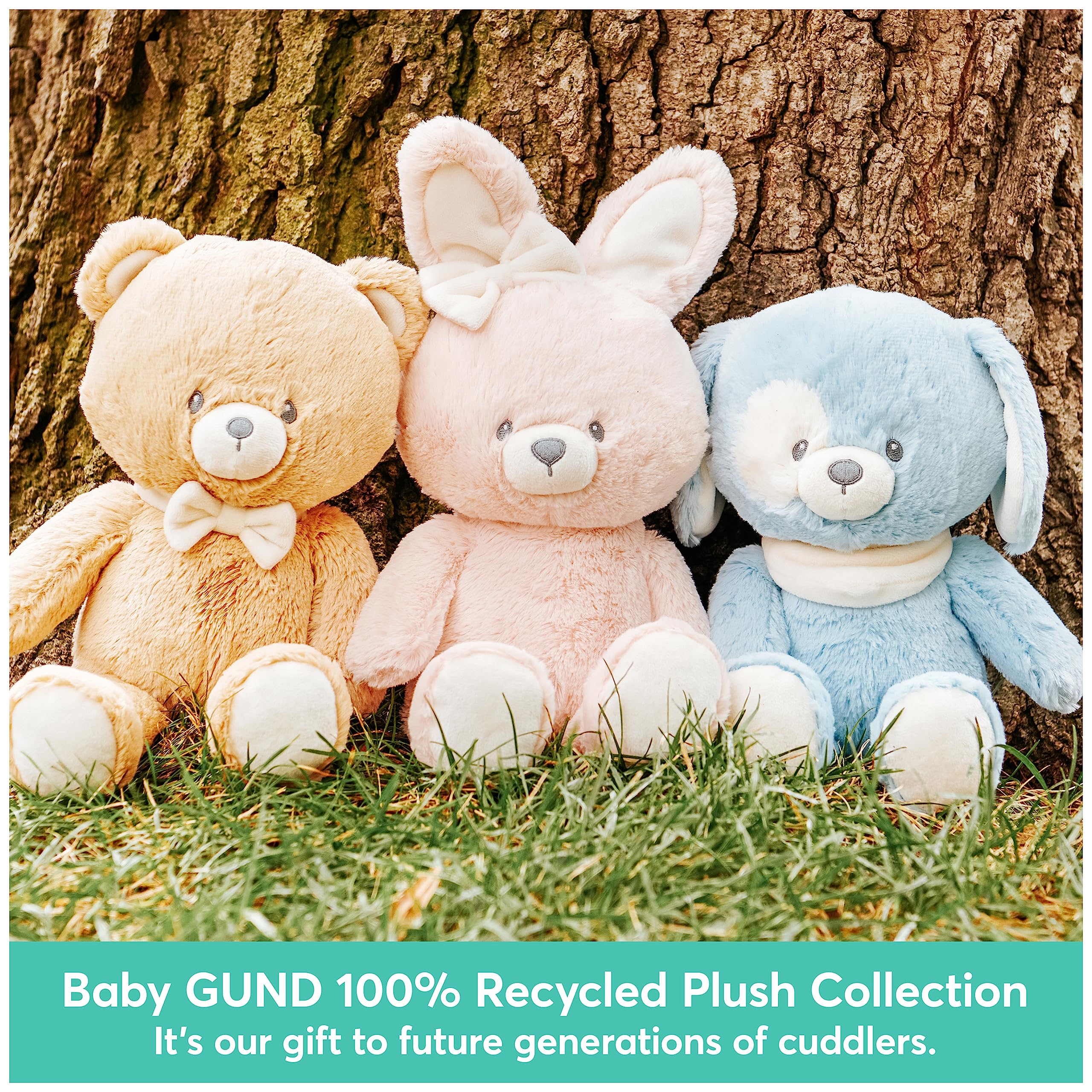 GUND Baby Sustainable Bunny Plush, Stuffed Animal Made from Recycled Materials, Gift for Babies and Newborns, Pink/Cream, 13”