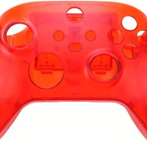 Front Faceplate Cover + Back Housing Shell Case for Xbox Series X S Controller Housing Shell Replacement (Clear Red)