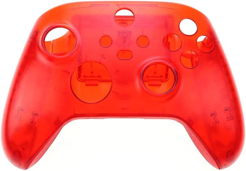 Front Faceplate Cover + Back Housing Shell Case for Xbox Series X S Controller Housing Shell Replacement (Clear Red)