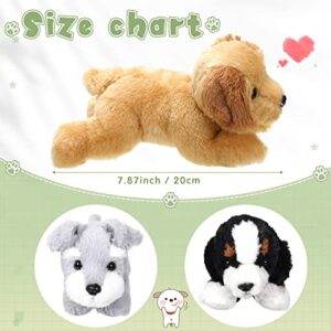 Skylety 3 Pcs 7.87 Inches Dog Stuffed Animal Plush Dog Soft Plush Dog Pillow Toy Fluffy Puppy Set for Christmas Girls Baby Kids Dog Party Favor Birthday Home Decor(Mountain Dog, Schnauzer, Labrador)