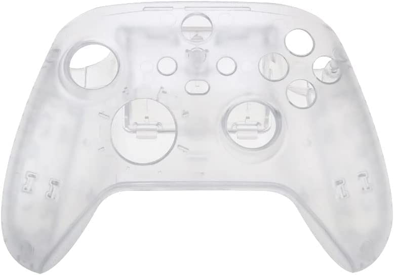 Front Faceplate Cover + Back Housing Shell Case with Full Buttons Tools for Xbox Series X S Controller Housing Shell Replacement (Clear)