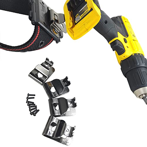 Drill Clip Hooks, Belt Clip, Belt Clip Hooks, Drill Holster for Belt, Drill Holder for Impact Driver, Tape Measuring Holder. (Pack 6, with 1 Drill Holster)