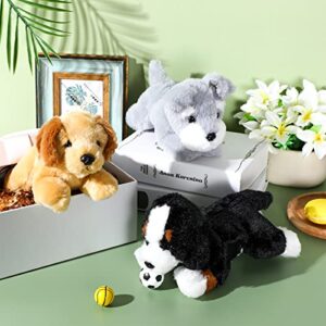 Skylety 3 Pcs 7.87 Inches Dog Stuffed Animal Plush Dog Soft Plush Dog Pillow Toy Fluffy Puppy Set for Christmas Girls Baby Kids Dog Party Favor Birthday Home Decor(Mountain Dog, Schnauzer, Labrador)