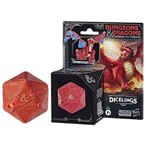 Dungeons & Dragons Honor Among Thieves D&D Dicelings Red Dragon Themberchaud Collectible, Monster Dice Converting Giant d20 Action Figures Role Playing Dice (F5211)