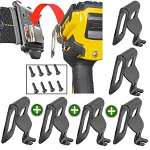 drill clip hooks, belt clip, belt clip hooks, drill holster for belt, drill holder for impact driver, tape measuring holder. (pack 6, with 1 drill holster)