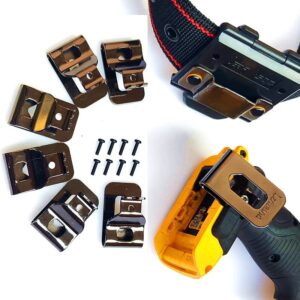 Drill Clip Hooks, Belt Clip, Belt Clip Hooks, Drill Holster for Belt, Drill Holder for Impact Driver, Tape Measuring Holder. (Pack 6, with 1 Drill Holster)