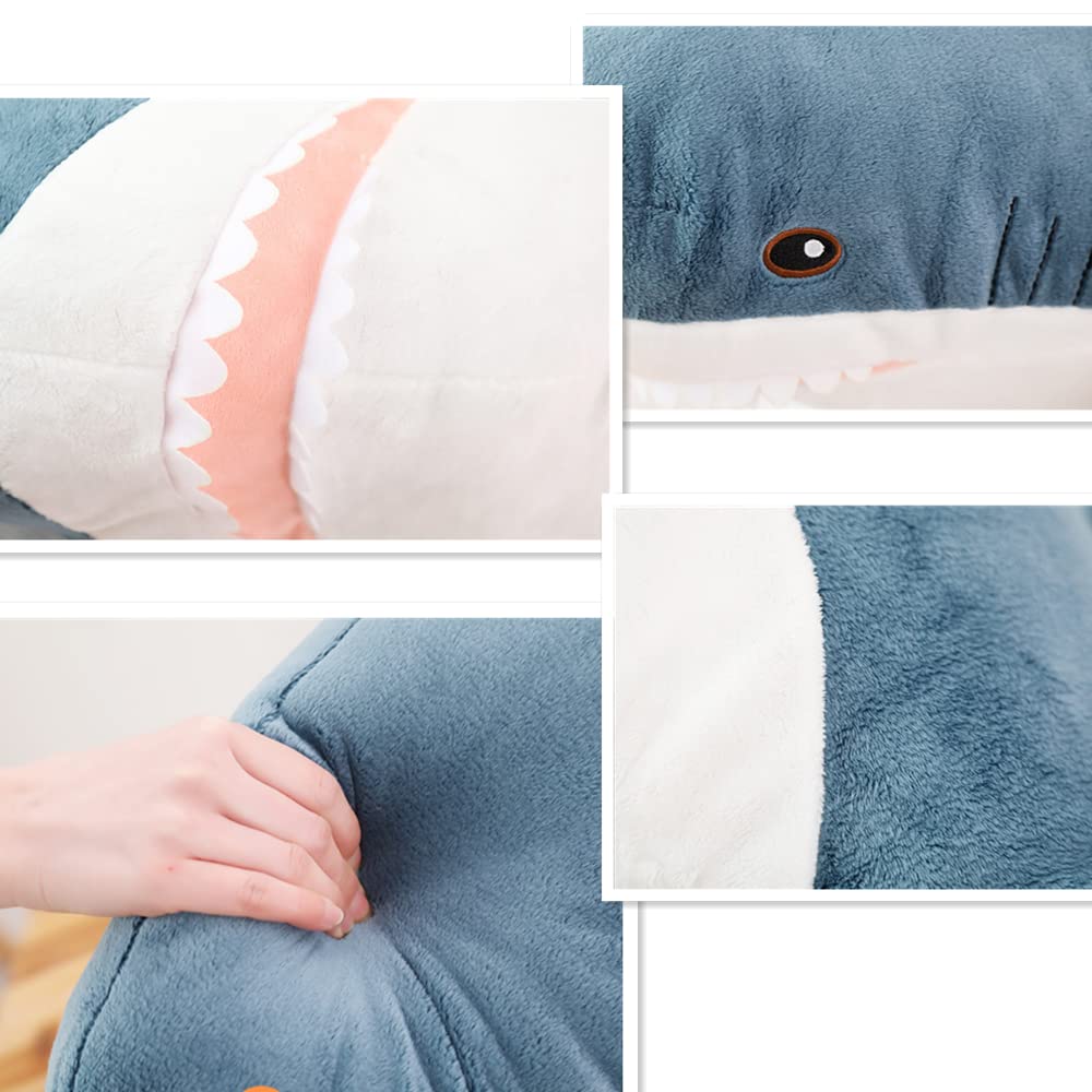 XIYUAN 40inch Shark Stuffed Animal Toy,Plush Shark Toys,Stuffed Animal Sharks,Soft Shark Cushion Pillow Shark Plush Pillow Stuffed Toy Throw Pillow for Home Decoration Kids Gift