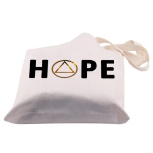 BDPWSS Sobriety Tote Bag Sobriety Addiction Gift AA Alcohol Anonymous Recovery Gift 12 Step Hope Canvas Shoulder Bag (Sobriety hope TG)