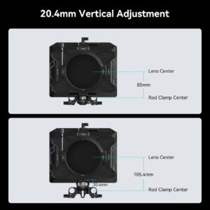 SMALLRIG 15mm LWS Rod Support, Ajustable and Anti-Twist Design, Compatible for SMALLRIG 3196/3680/ 3556/3641/ 3645 Matte Box to Rail Support System, 15mm Dual Rod Clamp - 3652