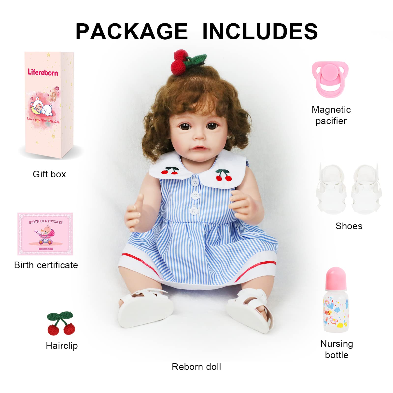 Besiletre Lifelike Reborn Baby Dolls 18 Inch Realistic Newborn Girl Doll with Clother & Accessories Best Birthday Set for Girls Age 3+