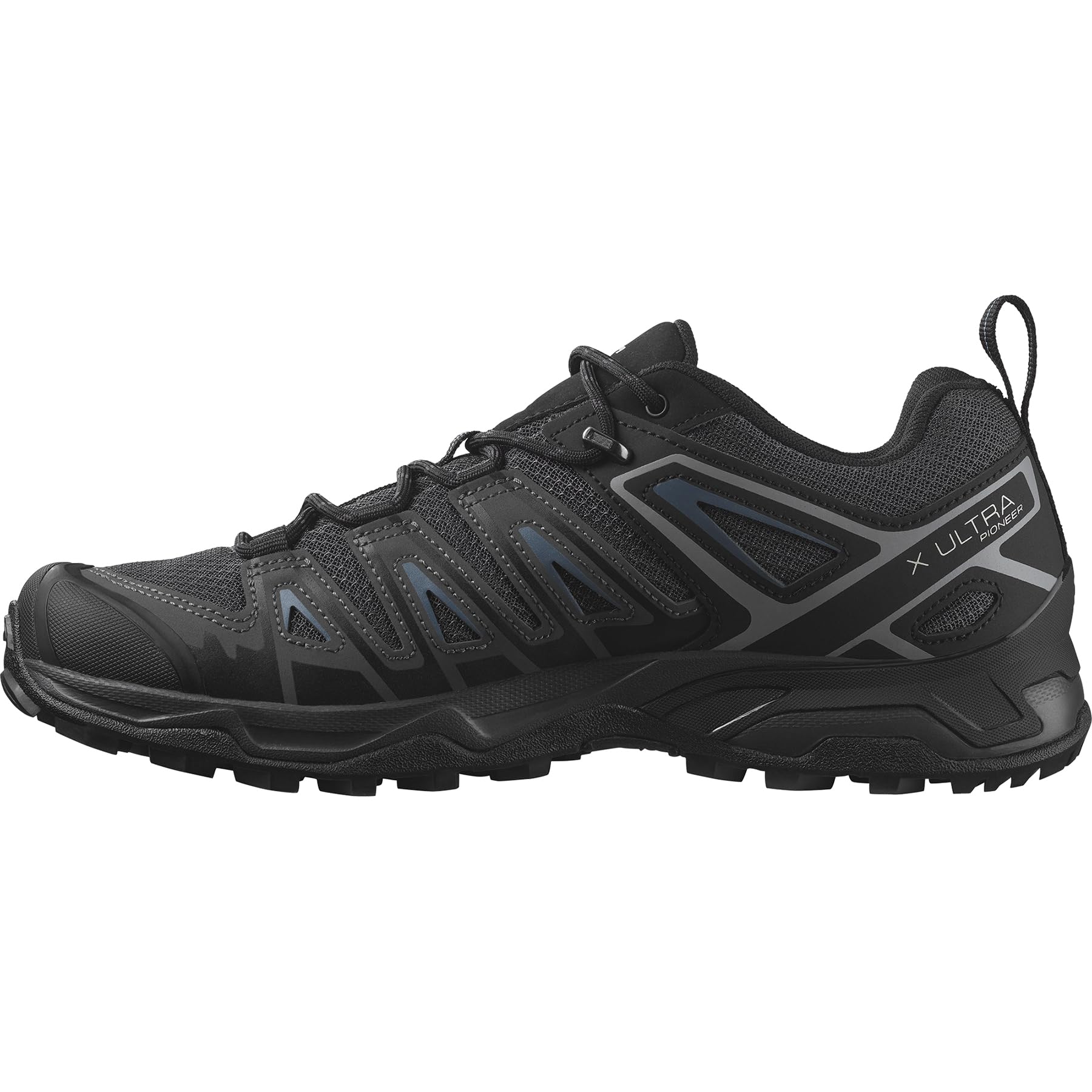 Salomon Men's X ULTRA PIONEER Hiking Shoes for Men, Black / Ebony / Blue Ashes, 11.5