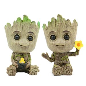 zeshops mini groot figurine miniature model home accessories decompression artefact kids 2pcs bundle set