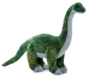 the petting zoo brachiosaurus stuffed animal plushie, dinosaur animals, zoologee green dinosaur plush toy 20 inches