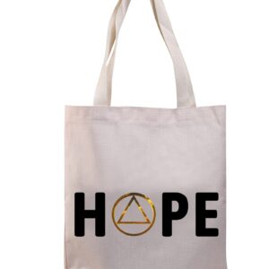 BDPWSS Sobriety Tote Bag Sobriety Addiction Gift AA Alcohol Anonymous Recovery Gift 12 Step Hope Canvas Shoulder Bag (Sobriety hope TG)