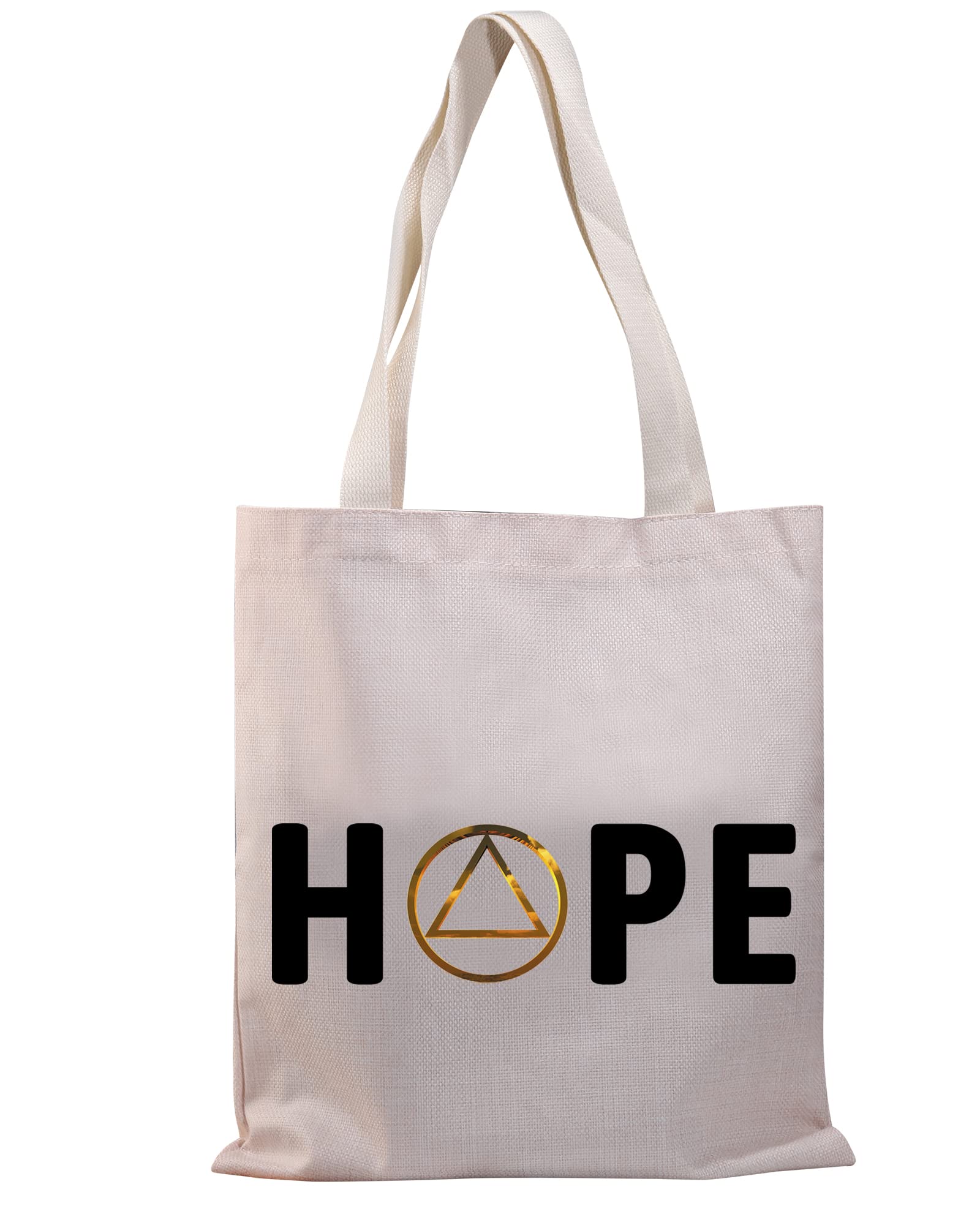 BDPWSS Sobriety Tote Bag Sobriety Addiction Gift AA Alcohol Anonymous Recovery Gift 12 Step Hope Canvas Shoulder Bag (Sobriety hope TG)