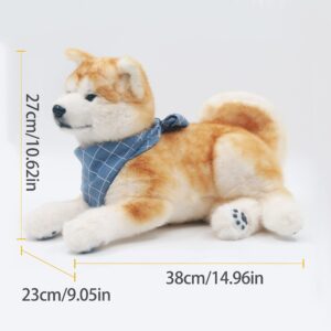 Chongker Dog Stuffed Animals Shiba Inu Dog Plush - Handmade Realistic Dog Toy,Cuddly Plush Puppy Companion Pet