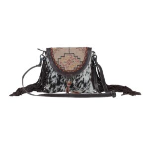 myra bag monochromatic speckles leather & hairon bag s-3808