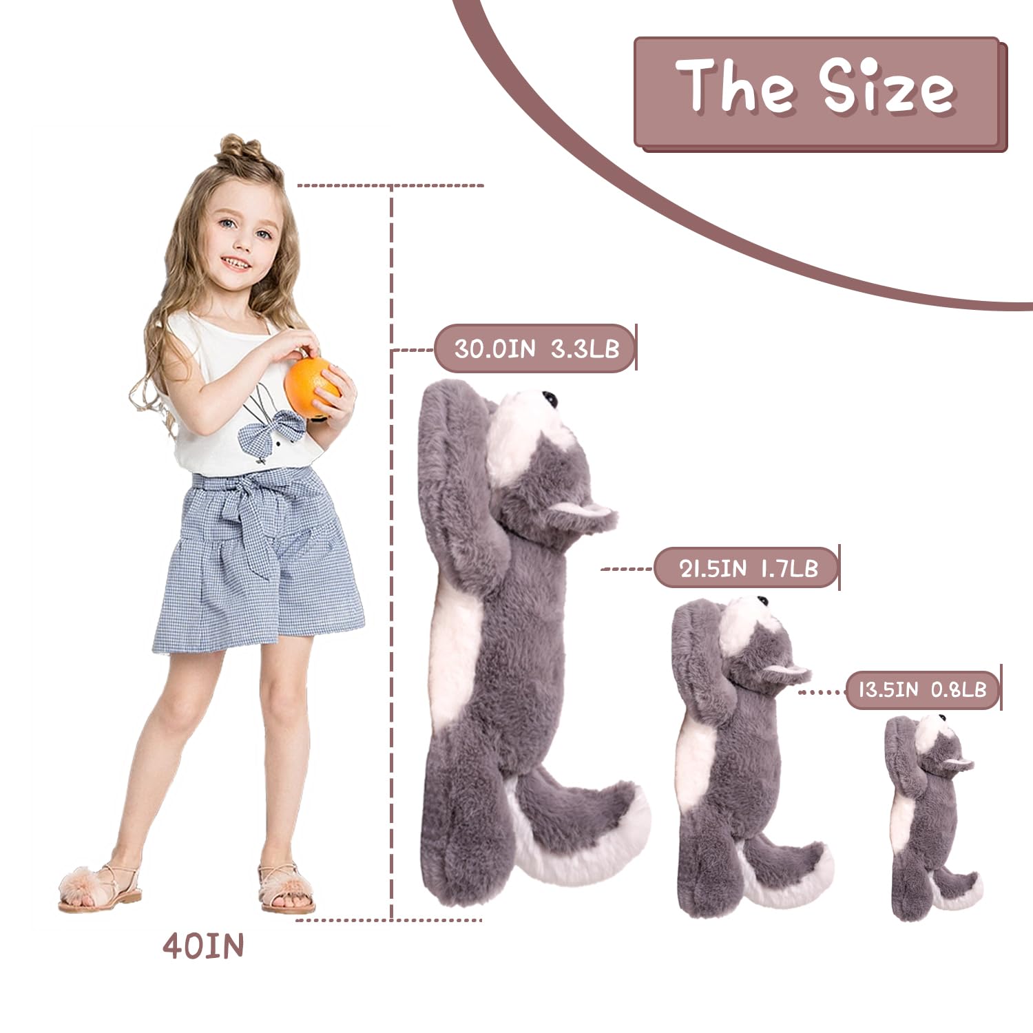 PINMINGS Soft Weighted Stuffed Animals Weighted Plush Animals for Adults, Soft Lovely Weighted Animals for Adult and Kids