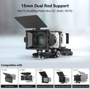 SMALLRIG 15mm LWS Rod Support, Ajustable and Anti-Twist Design, Compatible for SMALLRIG 3196/3680/ 3556/3641/ 3645 Matte Box to Rail Support System, 15mm Dual Rod Clamp - 3652