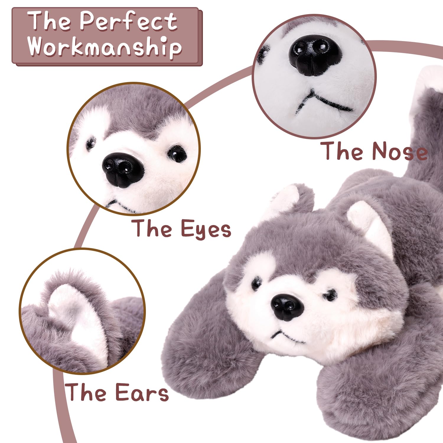 PINMINGS Soft Weighted Stuffed Animals Weighted Plush Animals for Adults, Soft Lovely Weighted Animals for Adult and Kids