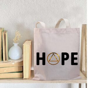 BDPWSS Sobriety Tote Bag Sobriety Addiction Gift AA Alcohol Anonymous Recovery Gift 12 Step Hope Canvas Shoulder Bag (Sobriety hope TG)