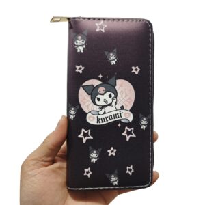 Rondlaho Kawaii Kumi Pu Wallet Purse Bag Accessories Money Holder Money Purse Credit Card Holder Pouch with Zipper for Girls Woman