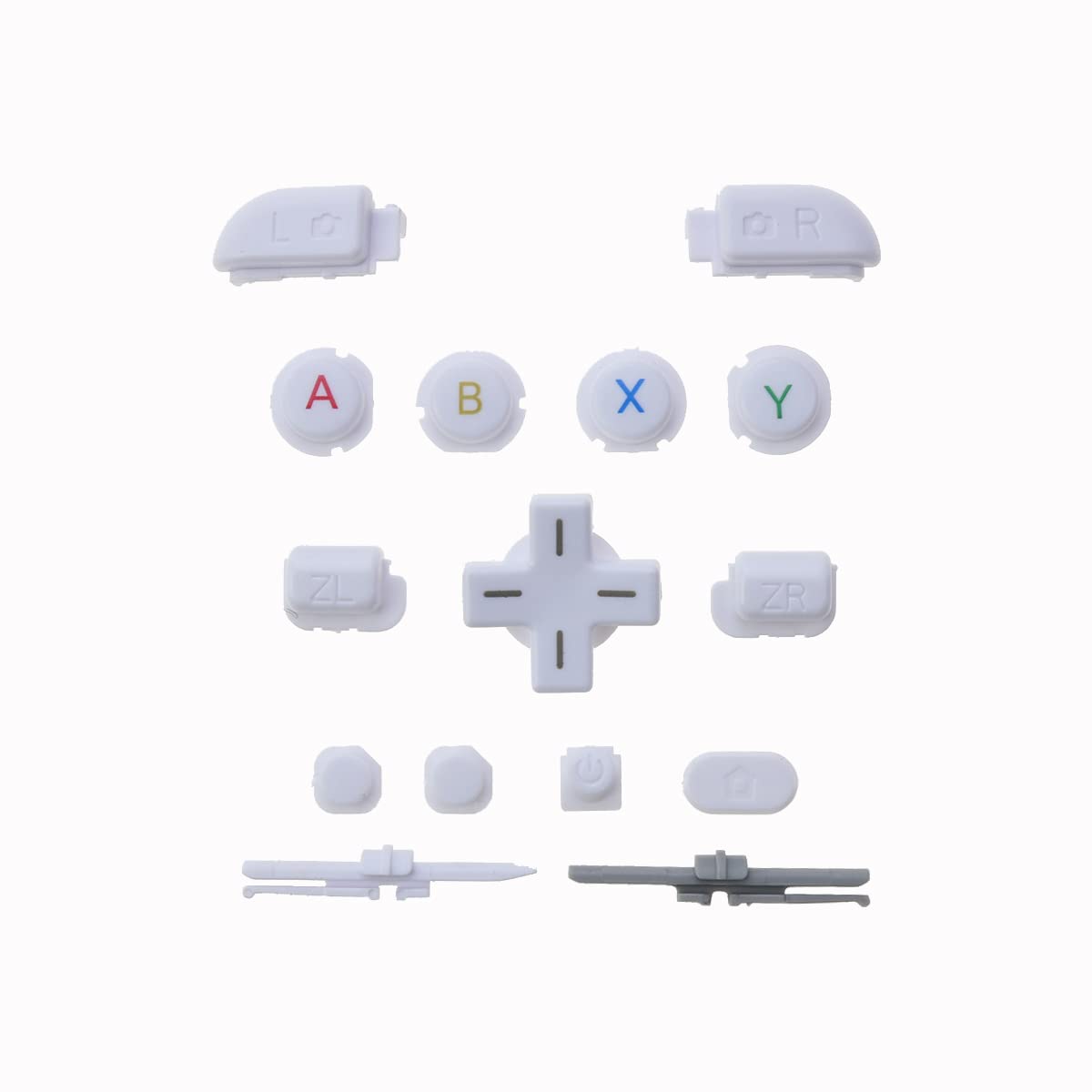 15 in 1 Full Set ABXY Button LR ZL ZR Home Buttons for New 3DS XL LL Replacement (White)