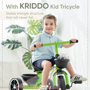 KRIDDO Tricycles Age 24 Month to 4 Years, Toddler Kids Trike for 2.5 to 5 Year Old, Gift for 2-4 Year Olds , Green