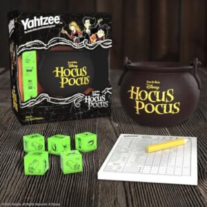 YAHTZEE: Disney Hocus Pocus | Collectible Witch’s Caldron Dice Cup | Classic Family Dice Game Based on Disney Film | Great for Family Game Night | Officially-Licensed Disney Game & Merchandise