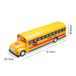 QAQQVQ RC School Bus 2.4G Simulation Bus Model 45-Degree Climbing School Bus Public Transportation Car Door Can Be Opened Front and Rear Lights Simulation Sound Boy Toy Car Child Gift