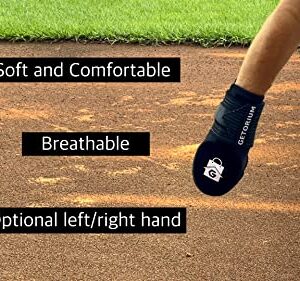 GETORIUM Baseball Sliding Mitt for Base Running - Soft, Flexible, Breathable, Durable, Easy to Wear (Adult, Black)