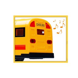 QAQQVQ RC School Bus 2.4G Simulation Bus Model 45-Degree Climbing School Bus Public Transportation Car Door Can Be Opened Front and Rear Lights Simulation Sound Boy Toy Car Child Gift